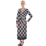 Black Cats On Gray Velvet Maxi Wrap Dress