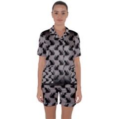 Satin Short Sleeve Pajamas Set 