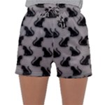 Black Cats On Gray Sleepwear Shorts