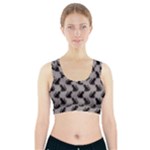 Black Cats On Gray Sports Bra With Pocket