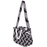 Black Cats On Gray Rope Handles Shoulder Strap Bag