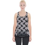 Black Cats On Gray Piece Up Tank Top