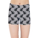 Black Cats On Gray Kids  Sports Shorts