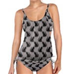 Black Cats On Gray Tankini Set