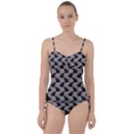 Black Cats On Gray Sweetheart Tankini Set