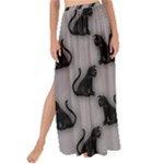 Black Cats On Gray Maxi Chiffon Tie-Up Sarong