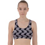 Black Cats On Gray Back Weave Sports Bra