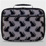 Black Cats On Gray Full Print Lunch Bag