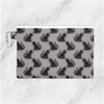 Black Cats On Gray Canvas Cosmetic Bag (Large)