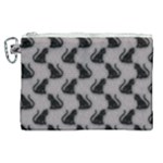 Black Cats On Gray Canvas Cosmetic Bag (XL)