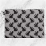 Black Cats On Gray Canvas Cosmetic Bag (XXL)