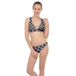 Black Cats On Gray Classic Banded Bikini Set 