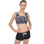 Black Cats On Gray V-Back Sports Bra