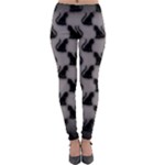 Black Cats On Gray Lightweight Velour Leggings