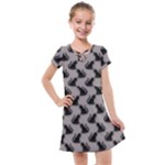 Black Cats On Gray Kids  Cross Web Dress