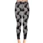 Black Cats On Gray Inside Out Leggings