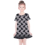 Black Cats On Gray Kids  Simple Cotton Dress