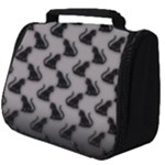 Black Cats On Gray Full Print Travel Pouch (Big)