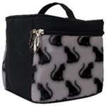 Black Cats On Gray Make Up Travel Bag (Big)