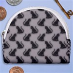 Black Cats On Gray Horseshoe Style Canvas Pouch