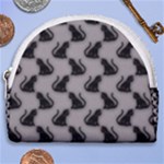 Black Cats On Gray Horseshoe Style Canvas Pouch