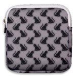 Black Cats On Gray Mini Square Pouch