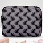 Black Cats On Gray Make Up Pouch (Large)