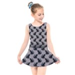 Black Cats On Gray Kids  Skater Dress Swimsuit