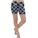 Black Cats On Gray Lightweight Velour Yoga Shorts