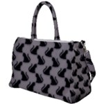 Black Cats On Gray Duffel Travel Bag