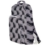 Black Cats On Gray Double Compartment Backpack