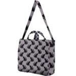 Black Cats On Gray Square Shoulder Tote Bag