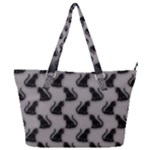 Black Cats On Gray Full Print Shoulder Bag