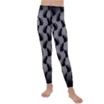 Black Cats On Gray Kids  Lightweight Velour Leggings