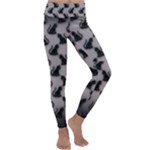 Black Cats On Gray Kids  Lightweight Velour Classic Yoga Leggings