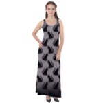 Black Cats On Gray Sleeveless Velour Maxi Dress