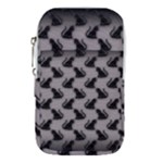 Black Cats On Gray Waist Pouch (Small)