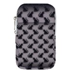 Black Cats On Gray Waist Pouch (Large)