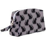 Black Cats On Gray Wristlet Pouch Bag (Large)