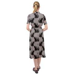 Keyhole Neckline Chiffon Dress 
