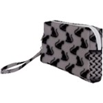 Black Cats On Gray Wristlet Pouch Bag (Small)