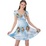 clouds angel cherubs  Cap Sleeve Dress