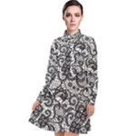 Encaje Long Sleeve Chiffon Shirt Dress