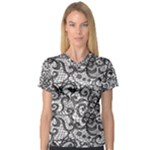 Encaje V-Neck Sport Mesh Tee