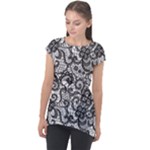 Encaje Cap Sleeve High Low Top