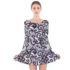 Long Sleeve Velvet Skater Dress 