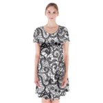 Encaje Short Sleeve V-neck Flare Dress