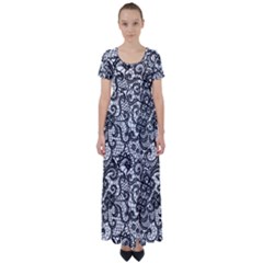 High Waist Short Sleeve Maxi Dress 
