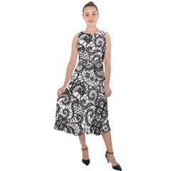 Midi Tie-Back Chiffon Dress 