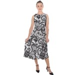 Encaje Midi Tie-Back Chiffon Dress